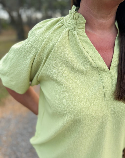 Sage Puff Top