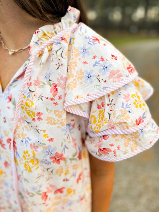 Blush Layer Sleeved Floral