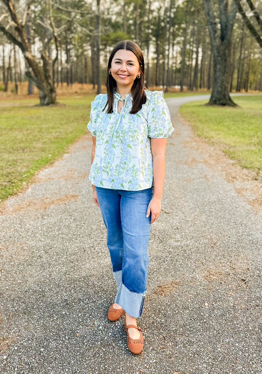 Blue Blossoms Top