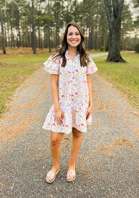 Blush Layer Sleeved Floral