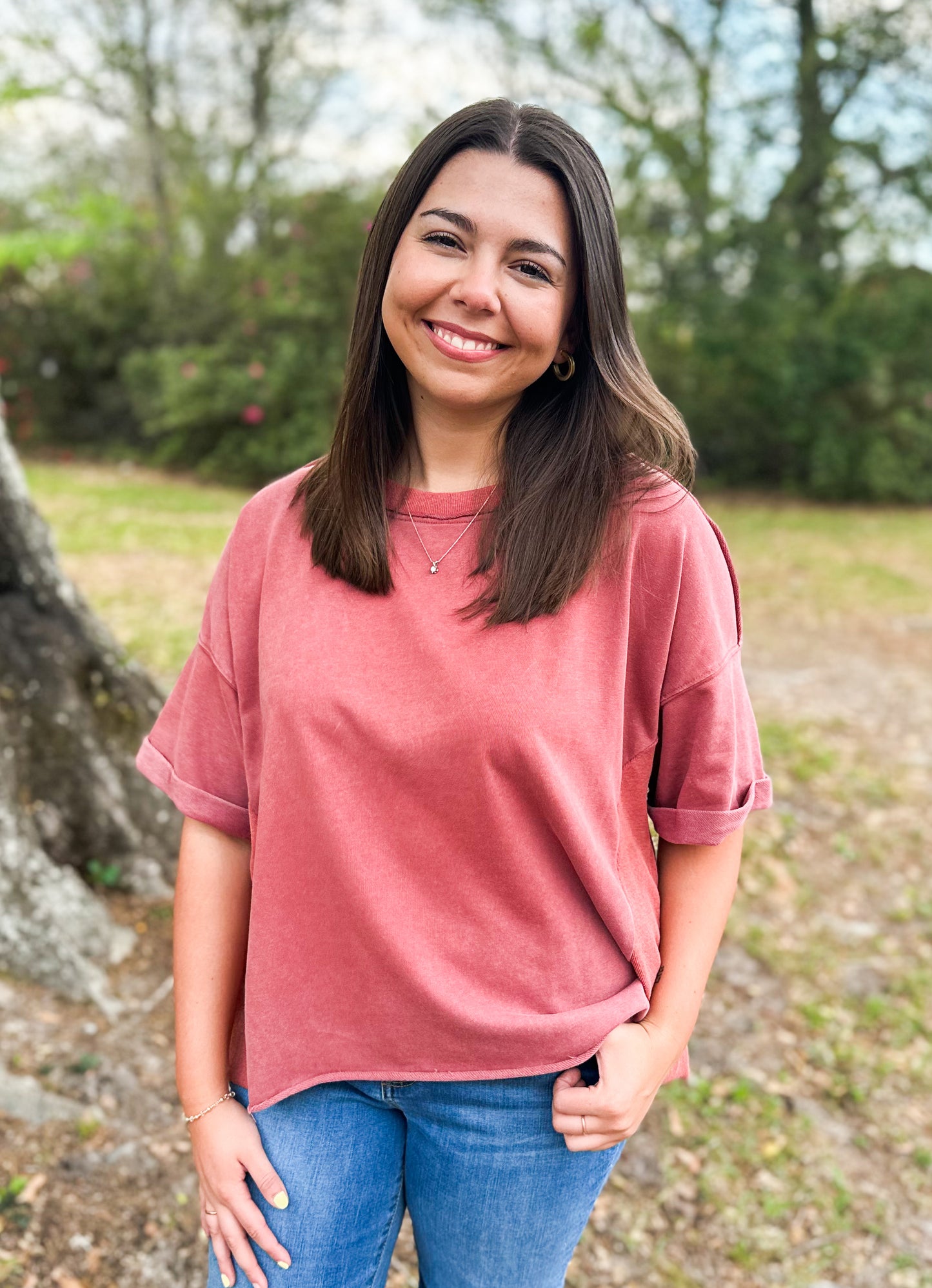 Rosewood Boxy Tee