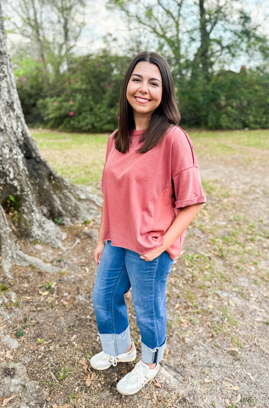 Rosewood Boxy Tee