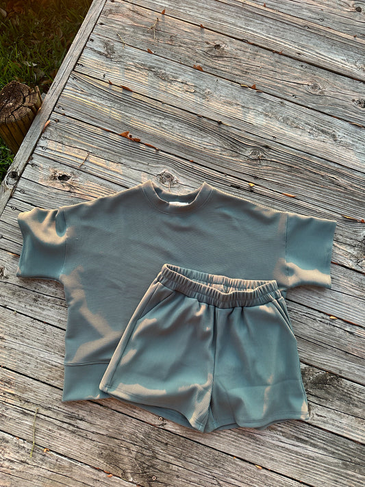 Zenana Ash Jade Ribbed Set