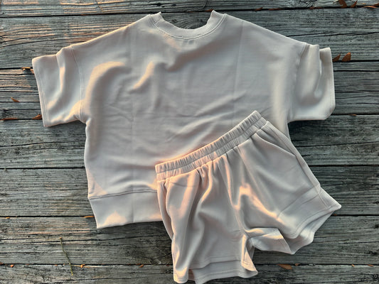 Zenana Ribbed Sand Beige Set