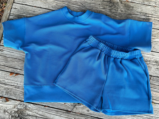 Royal Blue Zenana Set Ribbed