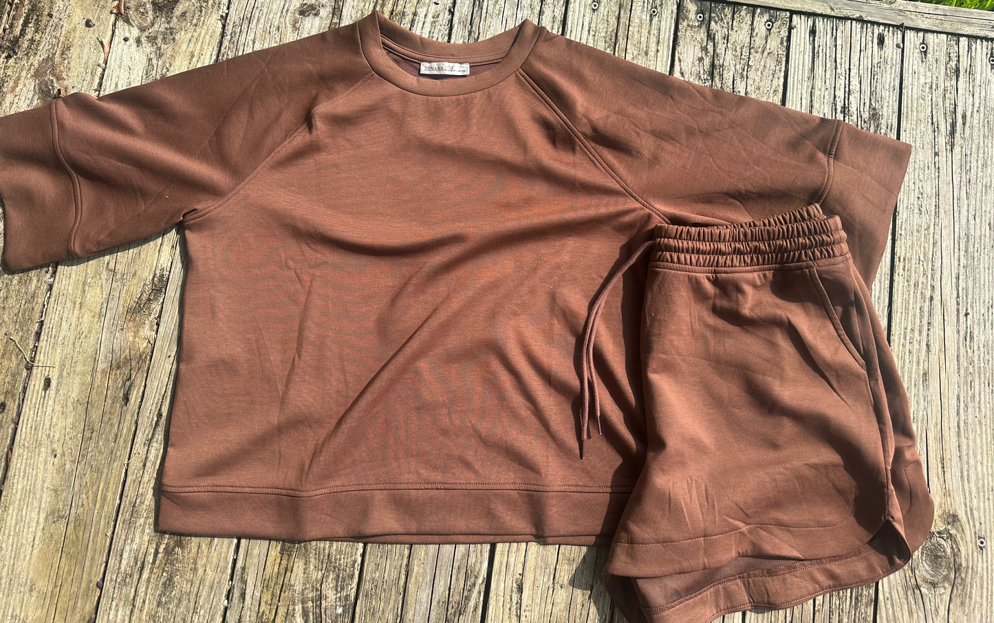 Zenana Scuba Brown Set