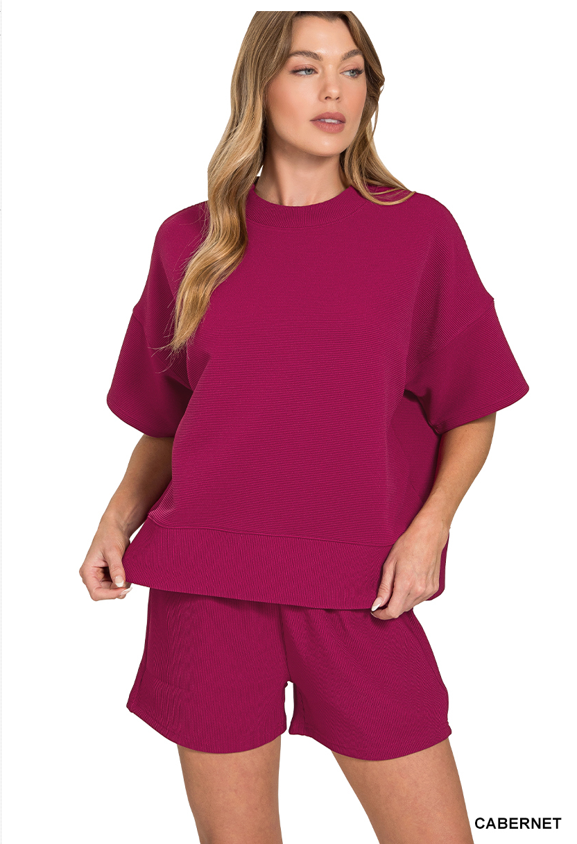Zenana Ribbed Cabernet Set