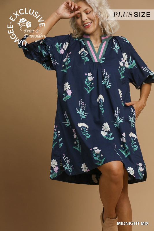 Navy Garden Dress